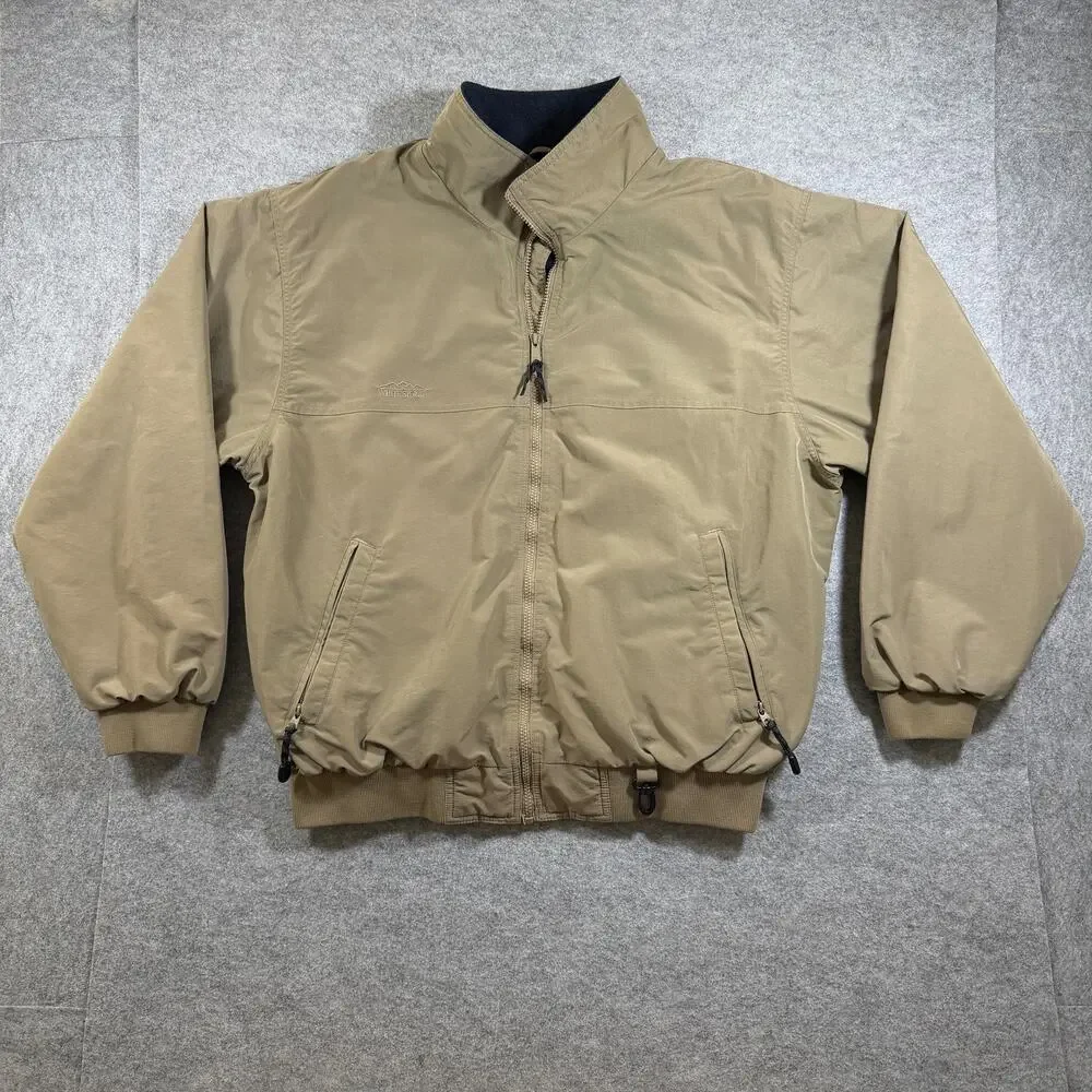 Vintage White Sierra Jacket Mens XL Tan Fleece Lined Water Resistant Hiking